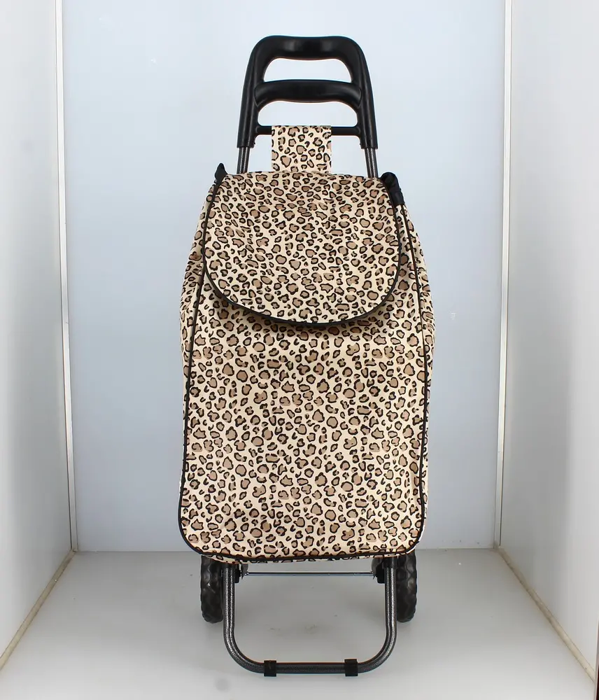 Carucior pentru cumparaturi, model leopard, 25 kg, Multicolor