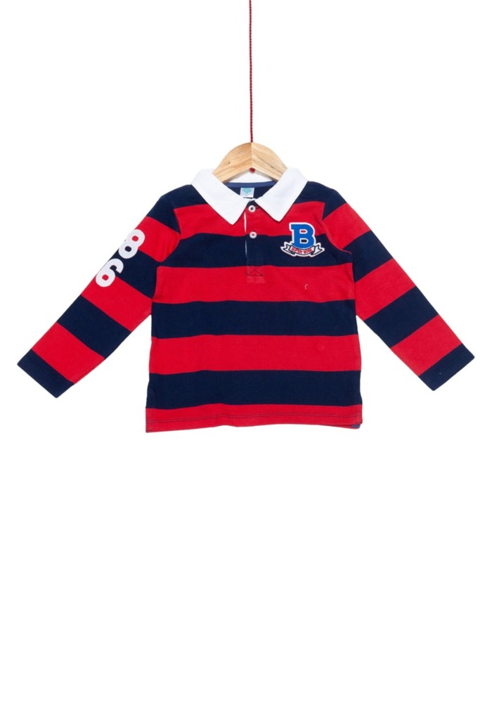 Tricou polo maneca lunga bebe 6/36 luni