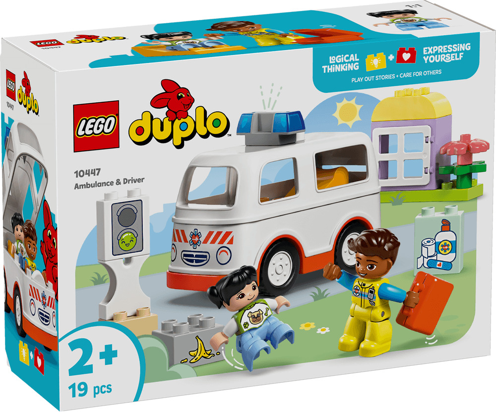 LEGO DUPLO Ambulanta si sofer pentru joaca fantezista 10447