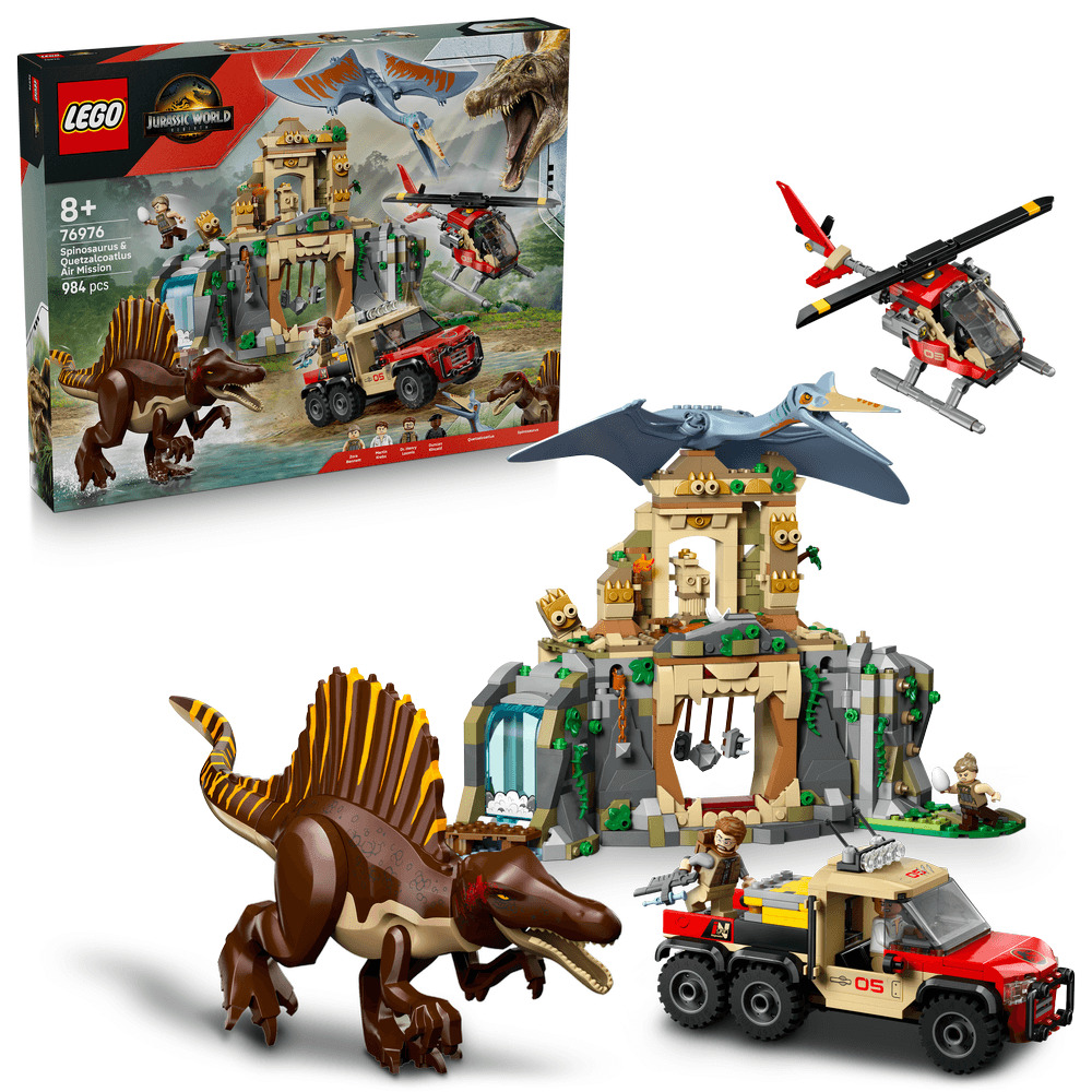 LEGO Jurassic World Misiune aeriana cu Spinosaurus si Quetzalcoatlus 76976