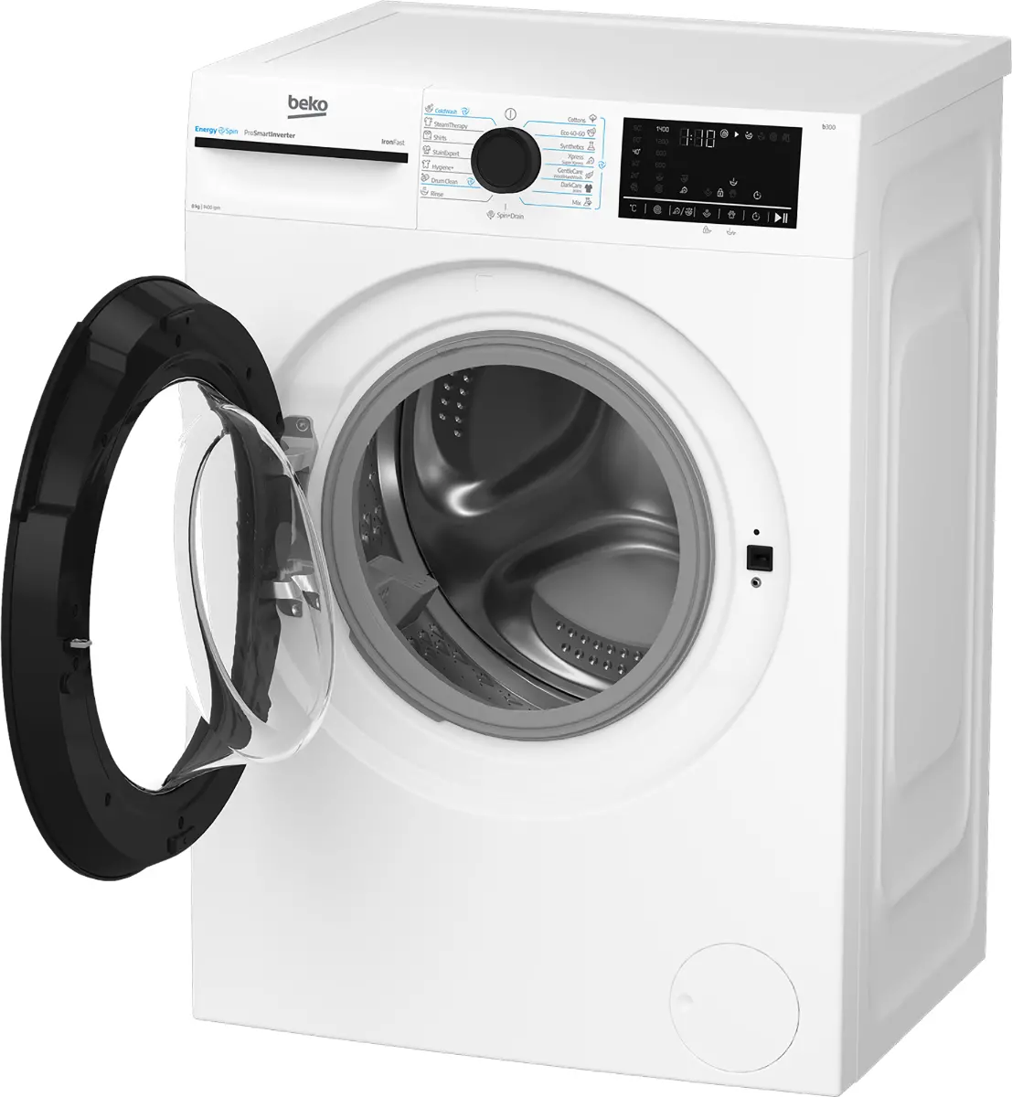 Masina de spalat rufe slim Beko BM3WFUS48415WBEE, SteamCure, 8 kg, 1400rpm, Clasa A, Alb