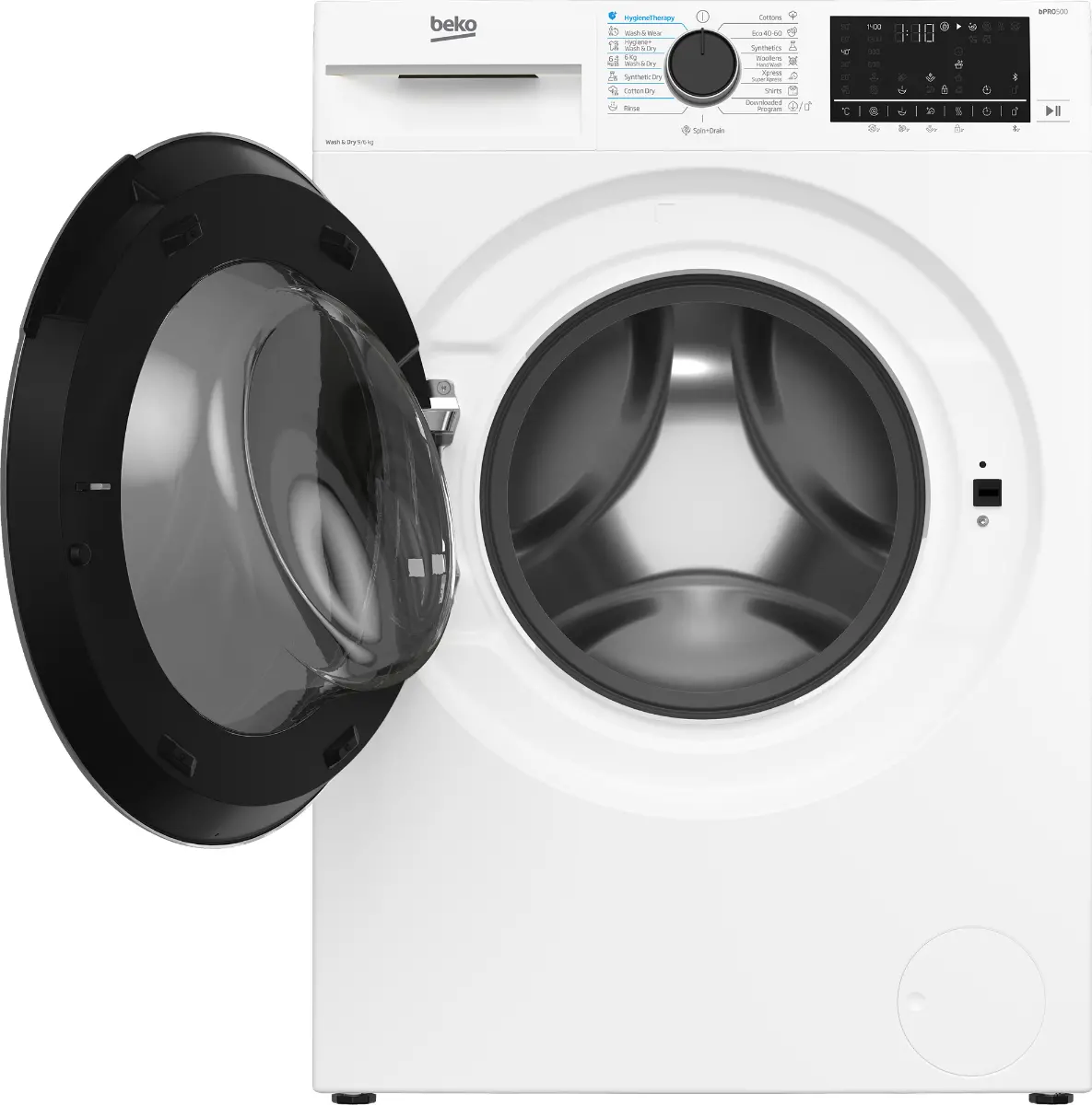 Masina de spalat rufe cu uscator frontala Beko B5DFT59442W, 9 / 6 kg, 1400 rpm, Clasa energetica A / D, White
