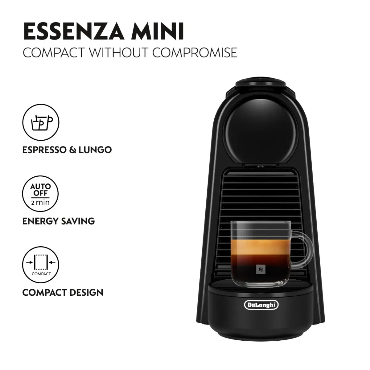 Espressor Nespresso Essenza Mini EN85B, 19 bar, 0.6 litri, 1260 W, Negru