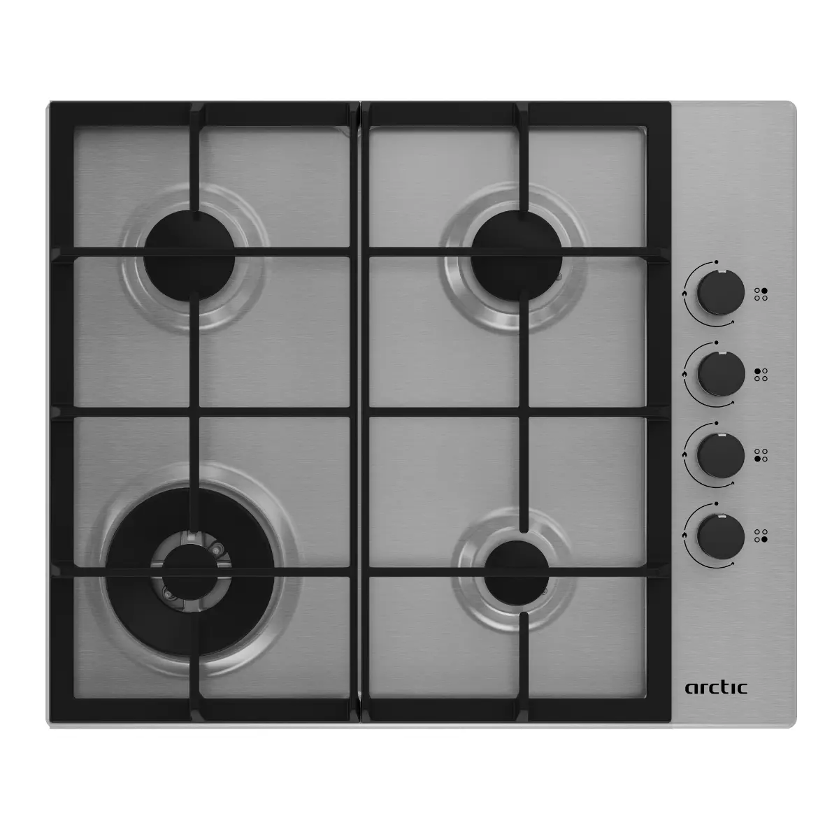 Plita incorporabila ARCTIC ARGW64125SX, Gaz, 4 arzatoare, Wok, Inox