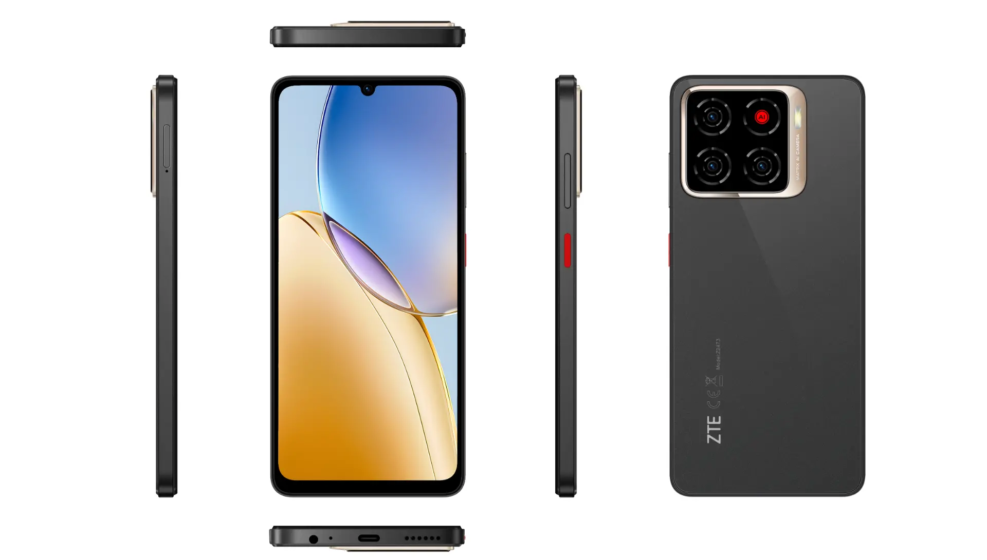 Smartphone ZTE Blade A56, 64 GB, 4 GB RAM, 4G, Negru