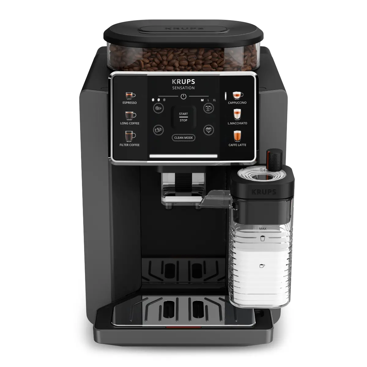 Espressor automat Krups Sensation Milk EA912HF0, 15 bari, 1450 W, 1.7 litri, Negru