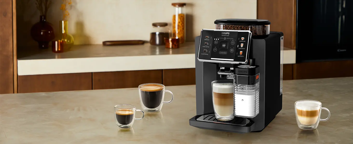 Espressor automat Krups Sensation Milk EA912HF0, 15 bari, 1450 W, 1.7 litri, Negru