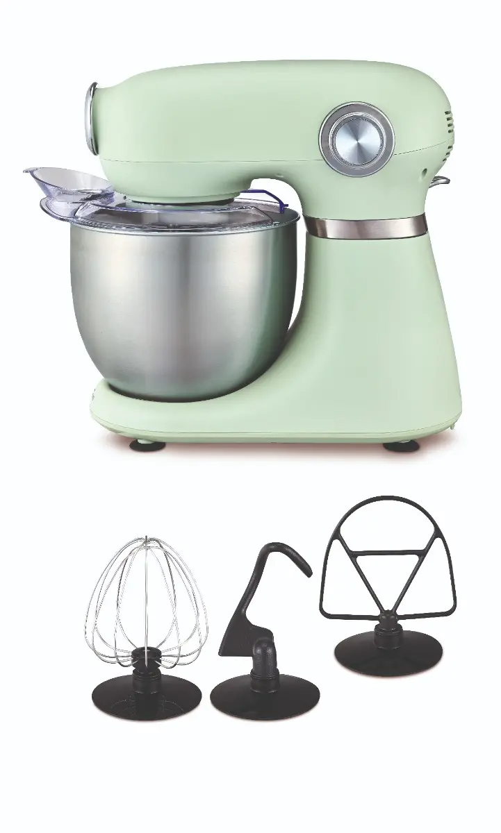 Mixer planetar Carrefour Home HSM1300G-25, 5 litri, 12 viteze, 1300 W, Verde
