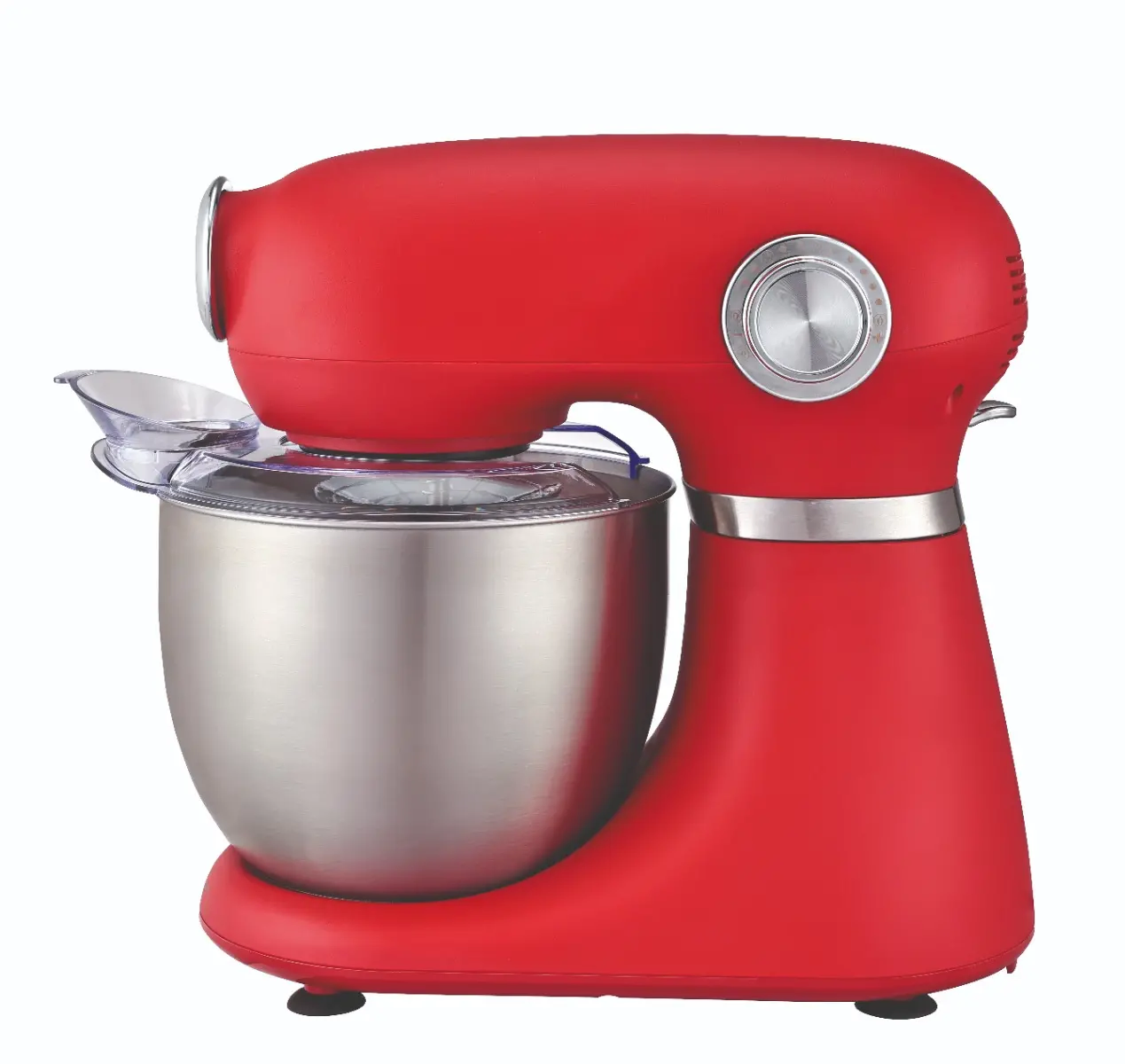 Mixer planetar Carrefour Home HSM1300R-25, 5 litri, 12 viteze, 1300 W, Rosu
