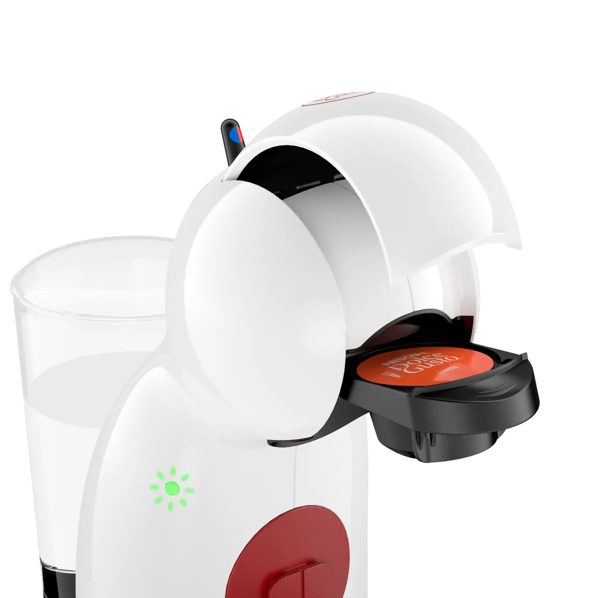 Espressor cu capsule Krups Nescafe Dolce Gusto Piccolo XS KP1A3110, 15 bari, 1600 W, 0.8 litri, Alb / Rosu