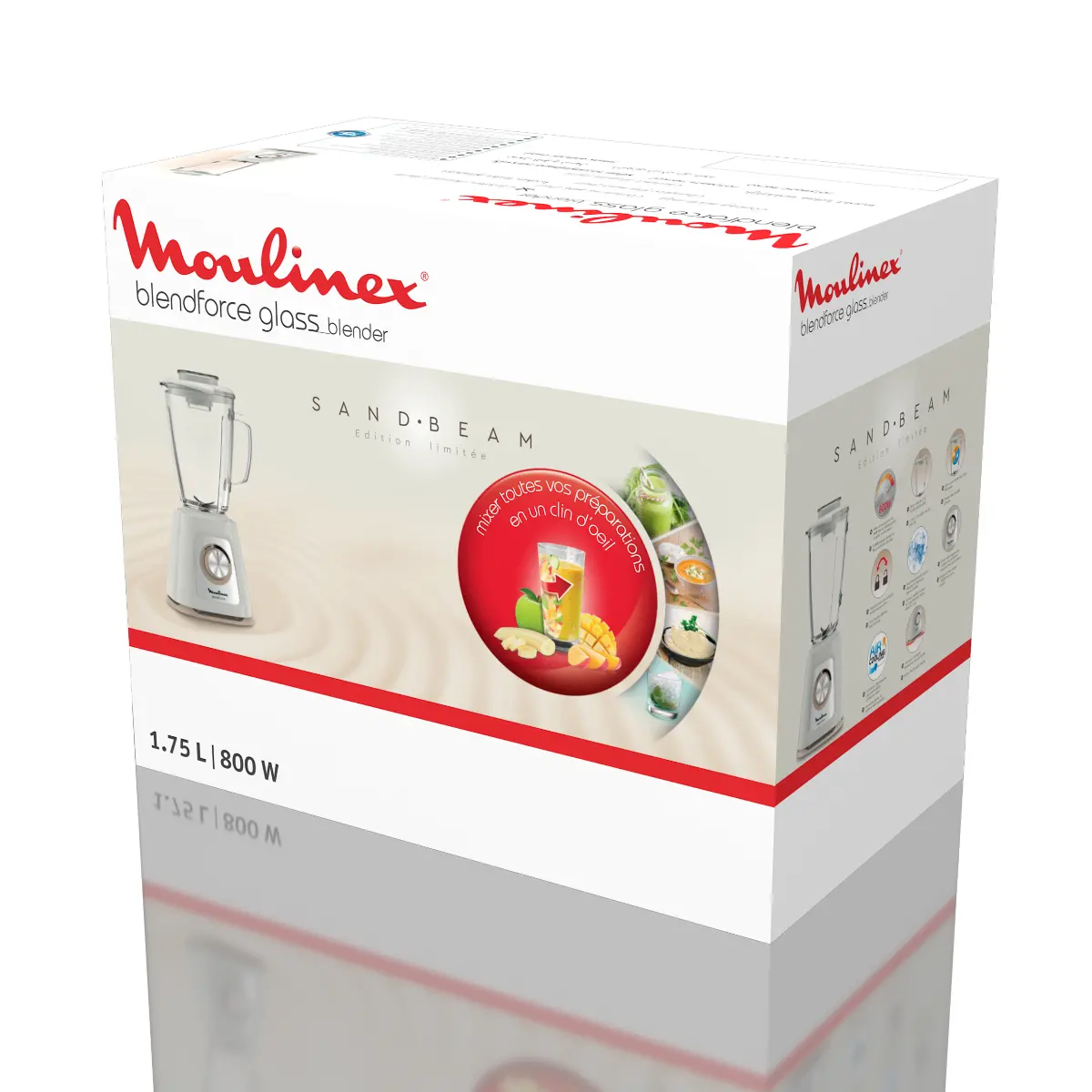 Blender de masa Moulinex LM430A10, 2 viteze, 1.75 litri, 800 W, Alb