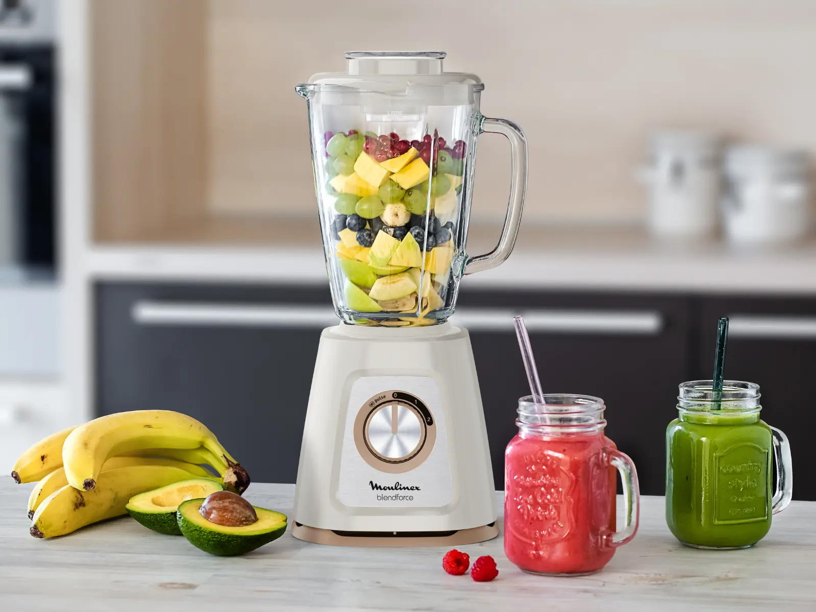 Blender de masa Moulinex LM430A10, 2 viteze, 1.75 litri, 800 W, Alb