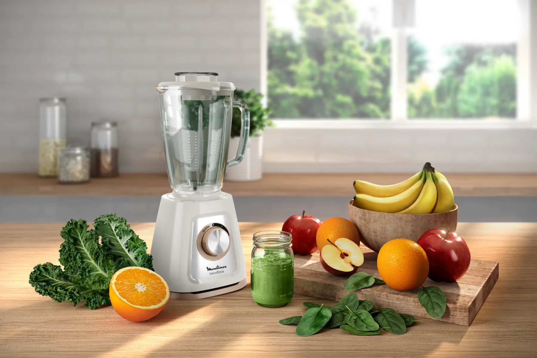 Blender de masa Moulinex LM430A10, 2 viteze, 1.75 litri, 800 W, Alb