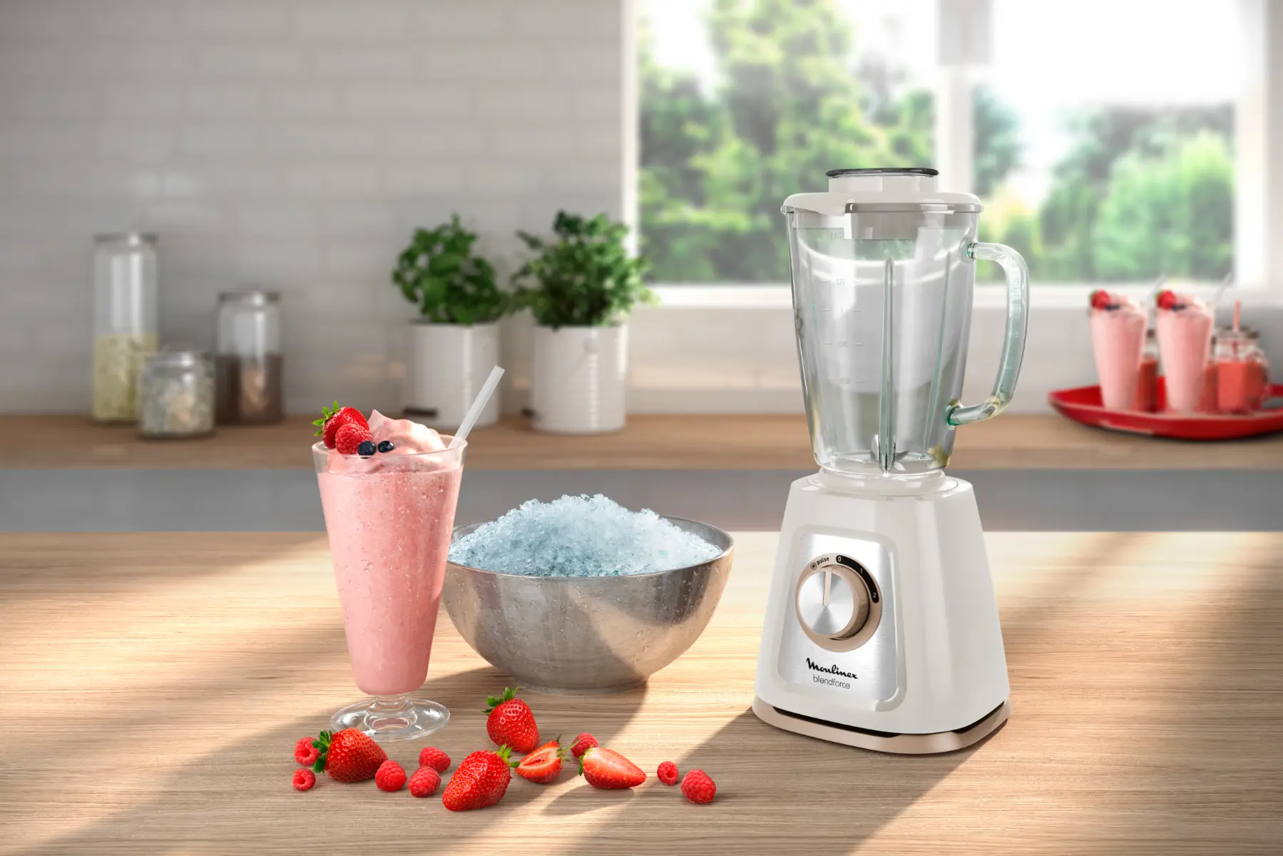 Blender de masa Moulinex LM430A10, 2 viteze, 1.75 litri, 800 W, Alb