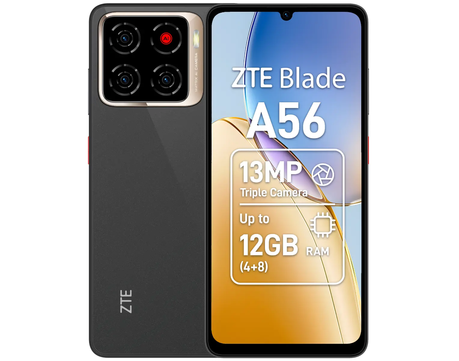 Smartphone ZTE Blade A56, 64 GB, 4 GB RAM, 4G, Negru