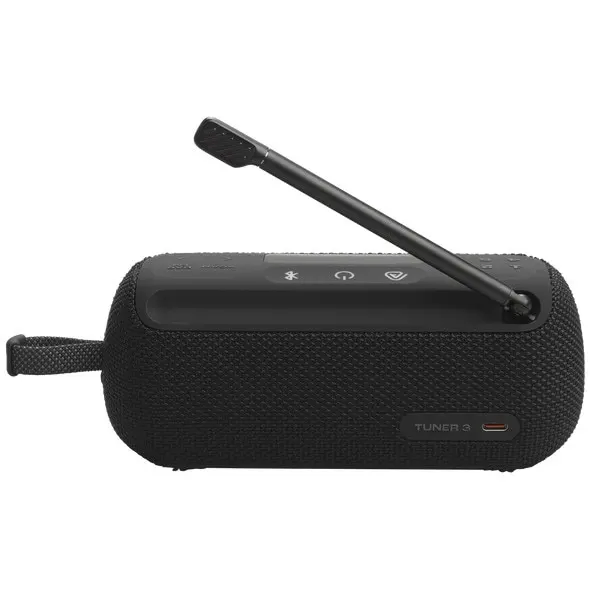 Radio portabil JBL Tuner 3, DAB/DAB+/FM, Bluetooth, Auracast, Autonomie 15 ore, IP68, Negru